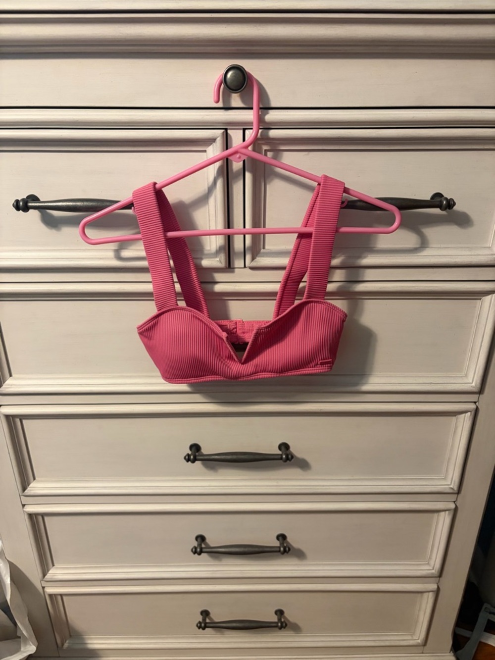 Roxy Ribbed Pink Swim Top
